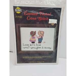 Vintage NMI Counted Thread Cross Stitch Kit Love